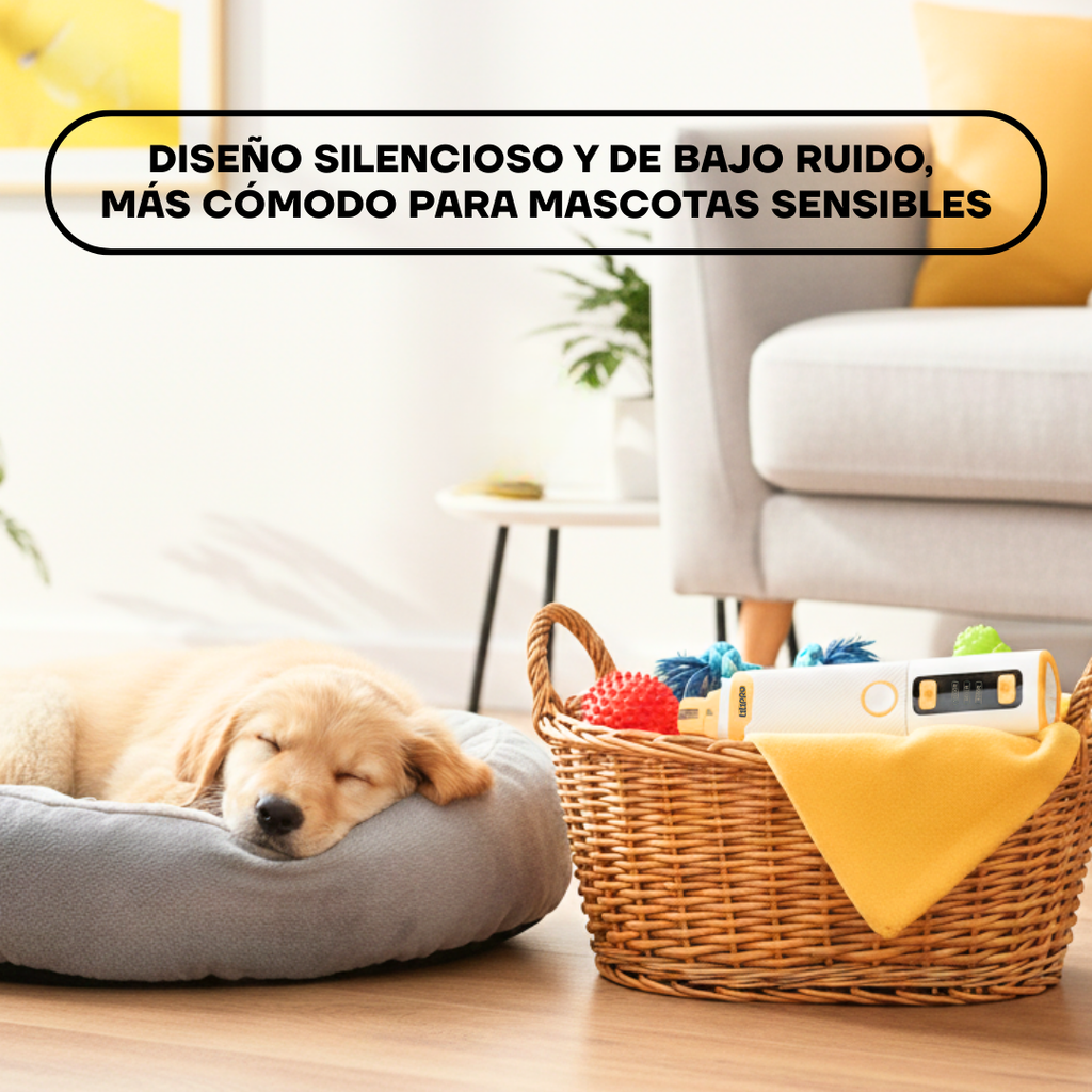 Perro descansando en casa tras limar sus uñas