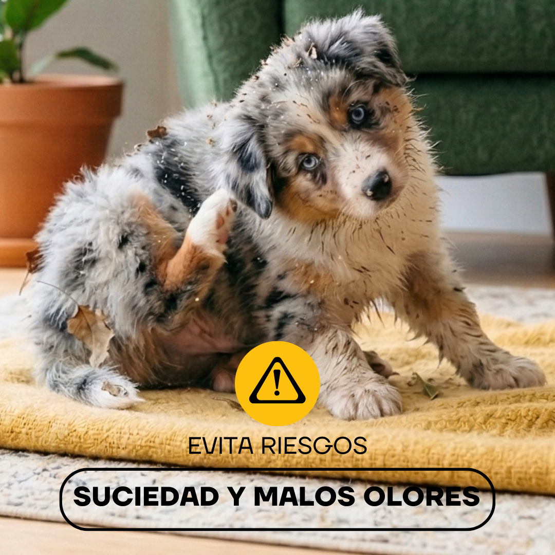 Perro con pelo largo sucio: el grooming regular evita suciedad y malos olores