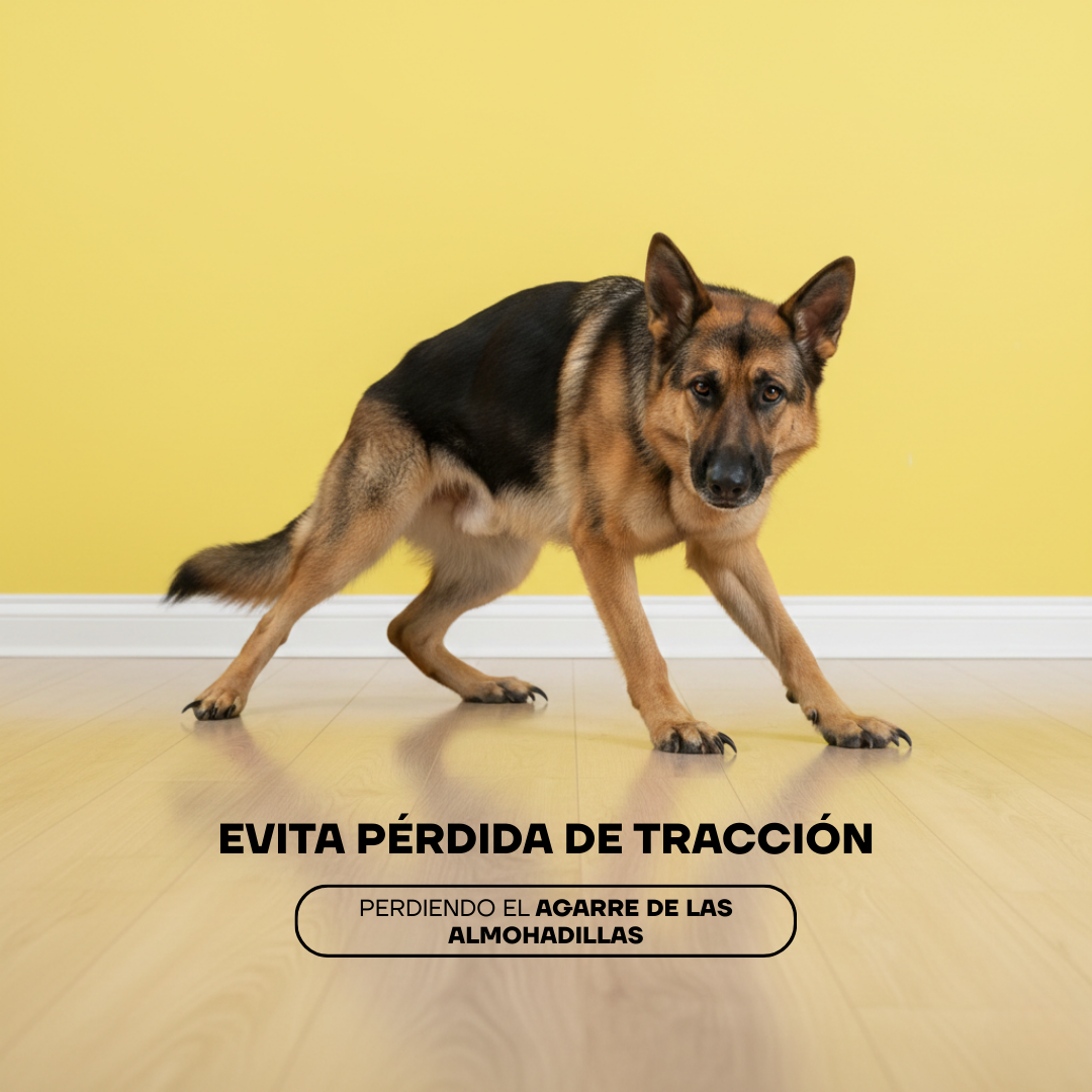 Pastor alemán sin pérdida de tracción gracias a uñas cortas