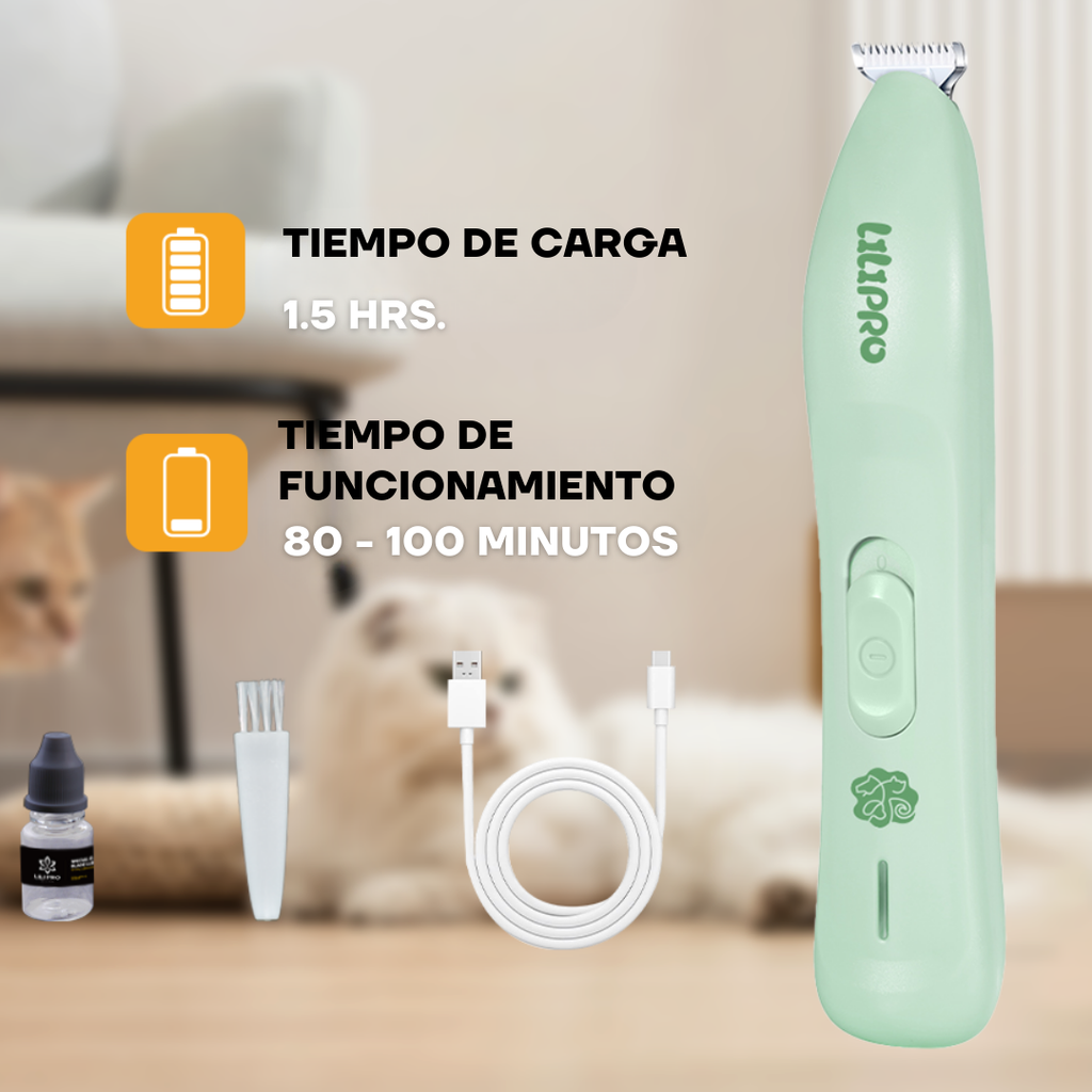 Tiempo de carga y de uso de la recortadora de patas PT206