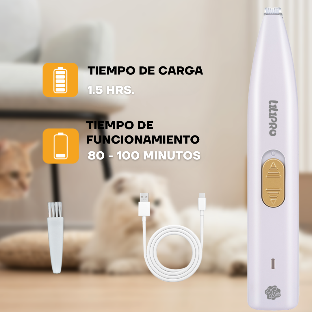 Tiempo de carga y de uso de la recortadora PT202