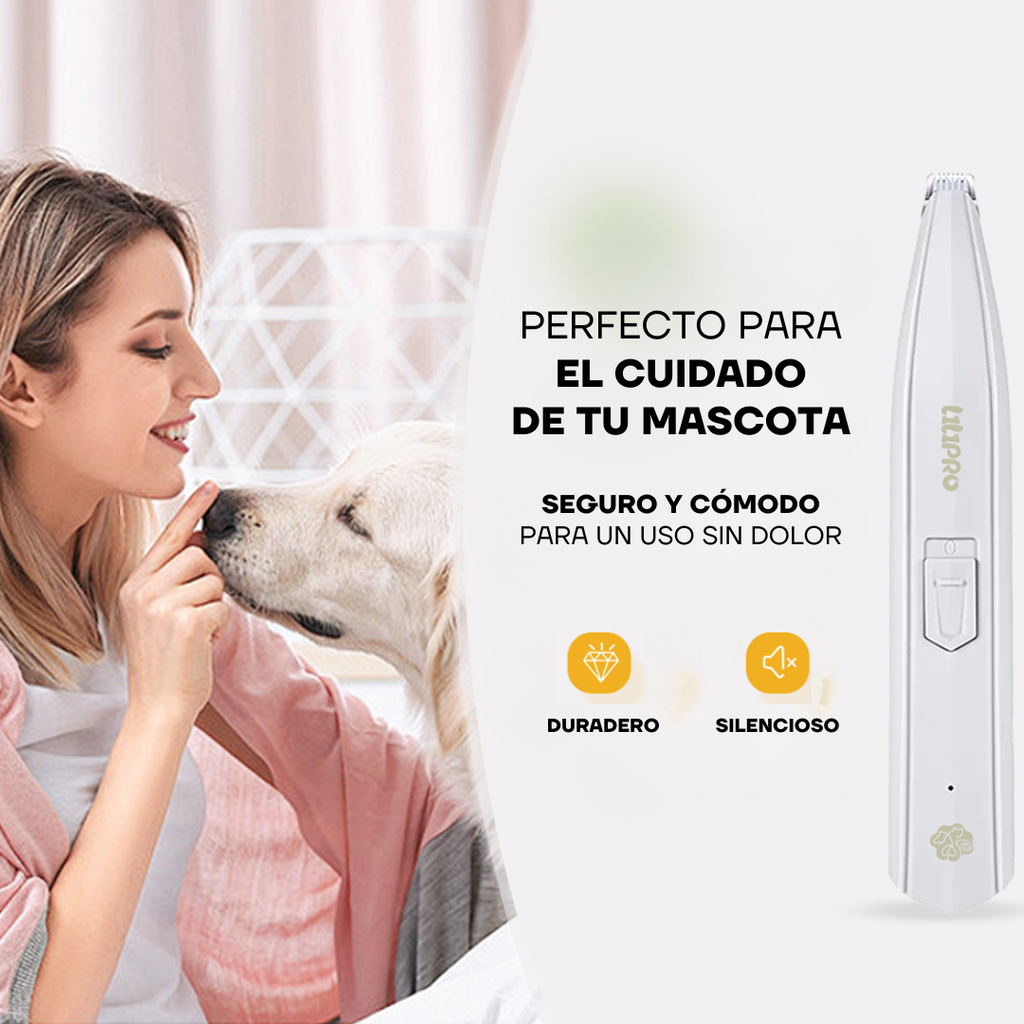 Mujer con su perro: la PT203 es ideal para el cuidado en casa
