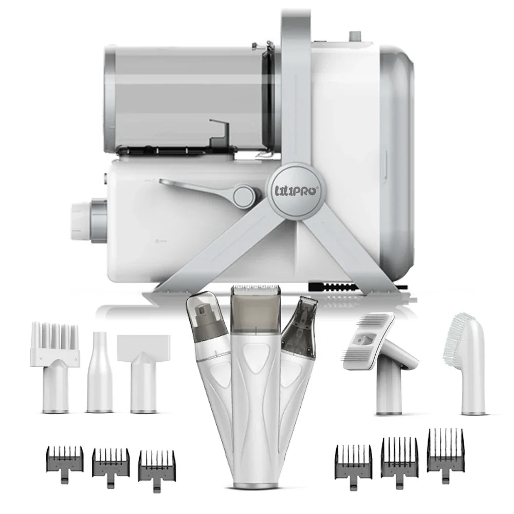 Equipo de grooming 3 en 1 LILIPRO PET PD900 con todos sus accesorios